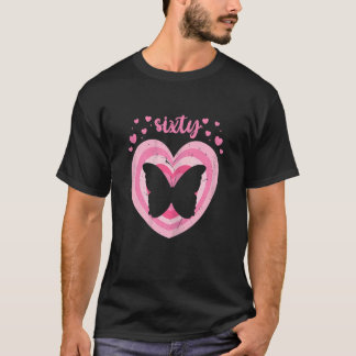 Frauen 60 Jahre alt Niedlicher Schmetterling Gebur T-Shirt