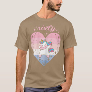 Frauen 60 Jahre alt Niedliches Einhorn Geburtstags T-Shirt