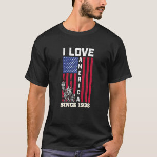 Frauen 84. Geburtstag I Liebe Amerika Seit 1938 U T-Shirt
