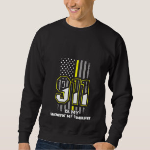Frauen 911 Werbe-Nummer in Gelb L Sweatshirt