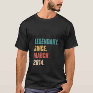 Frauen 9 Jahre alt Vintag 2014 Geburtstag März 9. T-Shirt