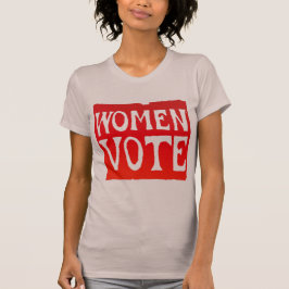 Frauen-Abstimmung - rasendes Rot T-Shirt