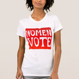 Frauen-Abstimmung - rasendes Rot T-Shirt
