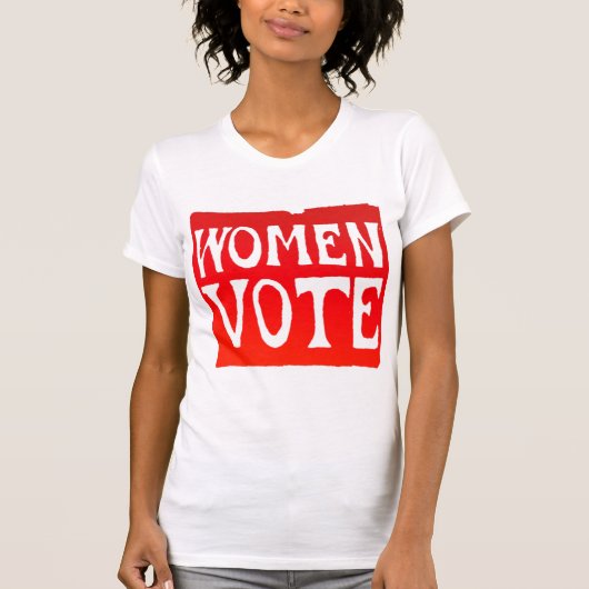 Frauen-Abstimmung - rasendes Rot T-Shirt (Vorderseite)