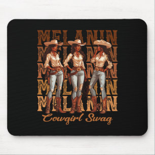 Frauen Afrikanisch Melanin Cowgirl Swag Schwarze G Mousepad