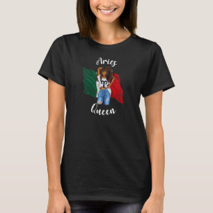 Frauen Afro Aries Königin aus Mexiko Zodiac mexika T-Shirt