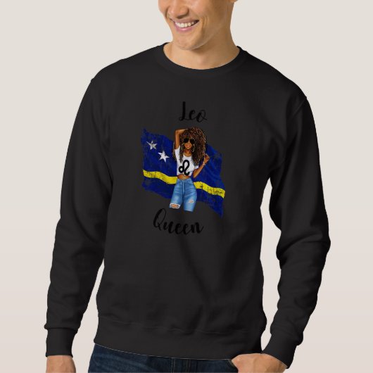 Frauen Afro Curacao Leo Queen African Zodiac Curac Sweatshirt (Vorderseite)
