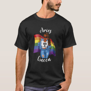 Frauen Afro Gay Aries Queen LGBTQ Black Womens Bir T-Shirt