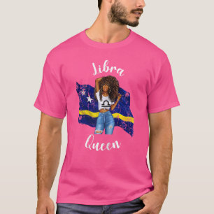 Frauen Afro Libra Königin aus Curacao Zodiac Birth T-Shirt
