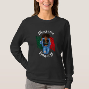 Frauen Afro-Mexikanische Prinzessin Mexiko-Flagge T-Shirt