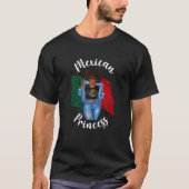 Frauen Afro mexikanische Prinzessin Mexiko Flaggen T-Shirt (Vorderseite)