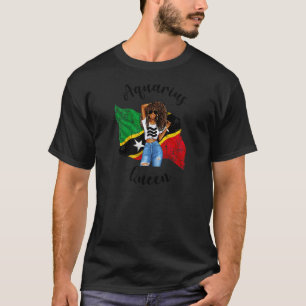 Frauen Afro St Kitts & Nevis Wassermann Königin Af T-Shirt