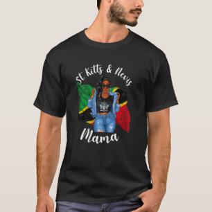 Frauen Afro St Kitts und Nevis Mama Lieben Kaffee  T-Shirt