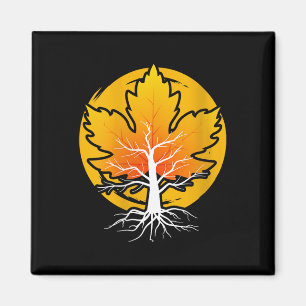 Frauen Ahornblatt Herbst Baum Blatt Karte Magnet