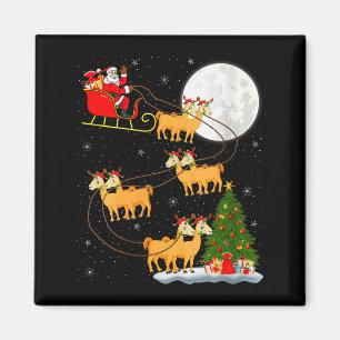 Frauen Alpak Lama Weihnachtsmann Schlitten Fliegen Magnet
