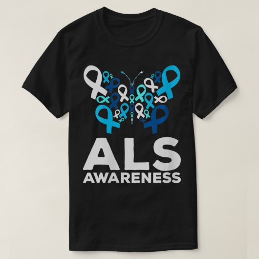 FRAUEN ALS Awareness Month Schmetterling aus blau T-Shirt (Design vorne)