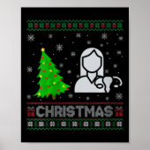 Frauen als Nurse Weihnachtsbaum leuchten hässlich Poster (Vorne)