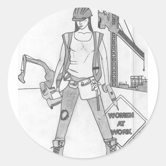 Frauen am Arbeitsplatz Runder Aufkleber (Vorderseite)