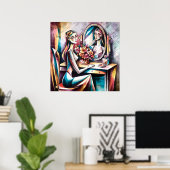 Frauen am Dressing Table Moderne Abstrakte Schönhe Poster (Heimbüro)