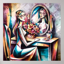 Frauen am Dressing Table Moderne Abstrakte Schönhe