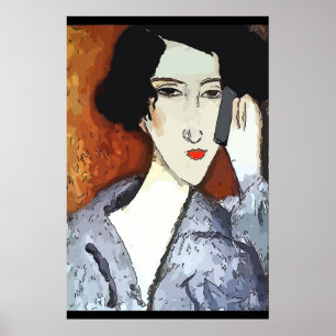 Frauen am Handy Abstrakt 4 Poster