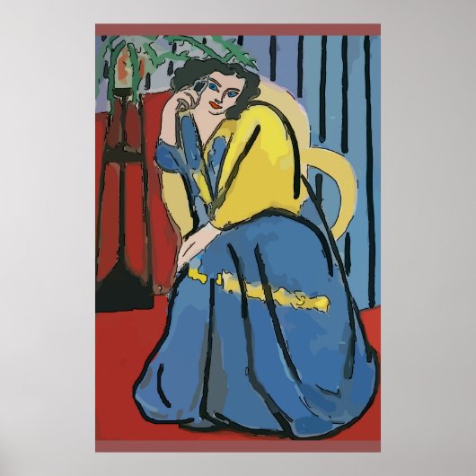 Frauen am Handy Abstrakt 5 Poster (Vorne)