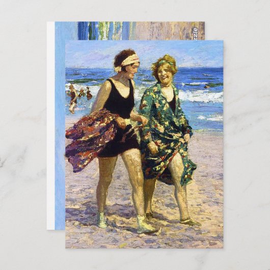 Frauen am Meer Edward Henry Potthast Postkarte (Vorne/Hinten)