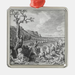 Frauen am Quern und Luaghad mit Ansicht Talyskir Ornament Aus Metall