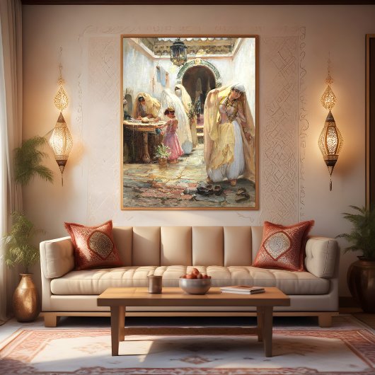 Frauen am Springbrunnen Poster