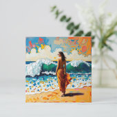 Frauen am Strand Abstrakte Kunst am Meer (Stehend Vorderseite)