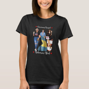 Frauen Amerikaner Raised Bahamas Blood US Flagge B T-Shirt