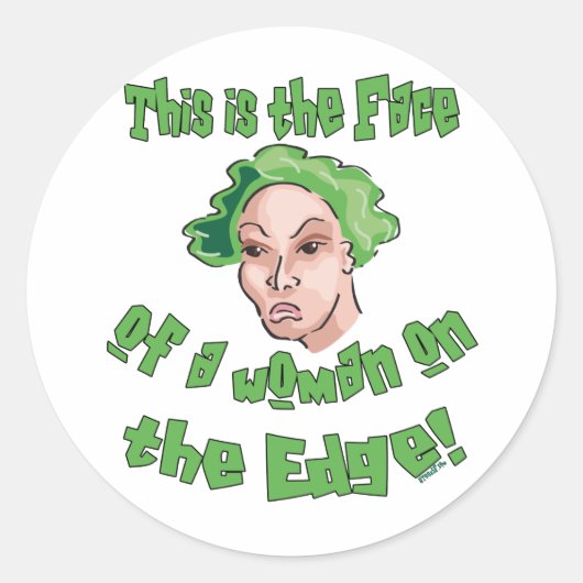 Frauen an der Kante Runder Aufkleber (Vorderseite)