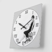 Frauen an der Schule Quadratische Wanduhr (Winkel)