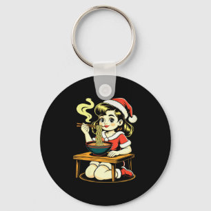 Frauen Anime Ramen Weihnachten Kawaii Santa Mädche Schlüsselanhänger