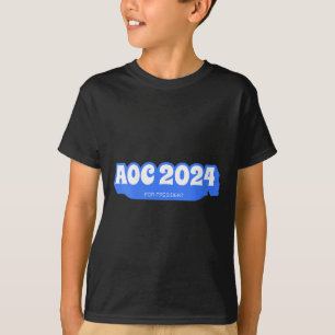 Frauen Aoc 2024 Vintager amerikanischer V-Nacken T-Shirt