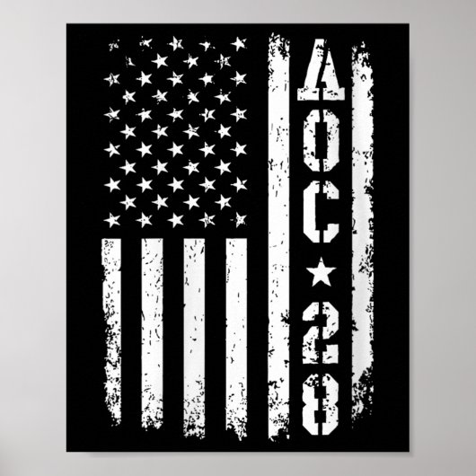 Frauen Aoc 2028 US Flag V-Nacken Poster (Vorne)
