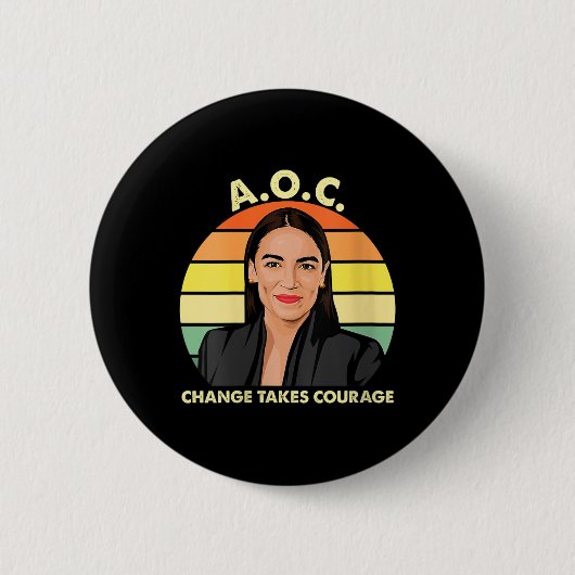 Frauen Aoc Alexandria Ocasio-cortez First Female P Button (Vorderseite)