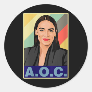 Frauen Aoc Alexandria Ocasio-cortez First Female P Runder Aufkleber