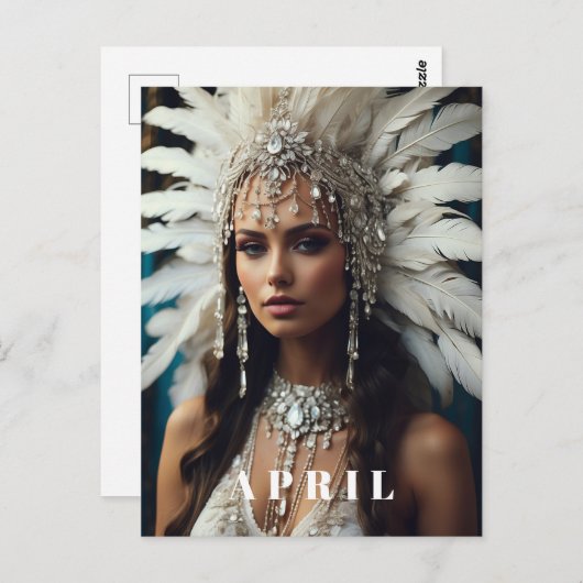 *~ Frauen AP53 APRIL Boho BIRTHDAY DIAMONDS Postkarte (Vorne/Hinten)