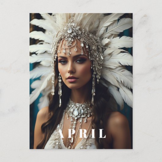 *~ Frauen AP53 APRIL Boho BIRTHDAY DIAMONDS Postkarte (Vorderseite)