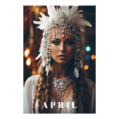 *~ Frauen AP53 Boho APRIL BIRTHDAY DIAMOND Fotodruck (Vorne)