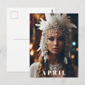 *~ Frauen AP53 Boho APRIL GEBURTSTAG DIAMANT Postkarte (Vorne/Hinten)