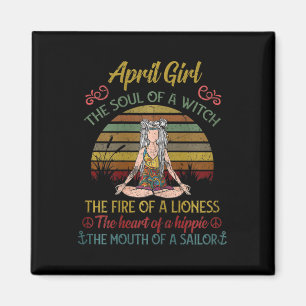 Frauen April Mädchen Hexe Seele Süß Vintage Geburt Magnet