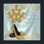 Frauen Aquamarin Blue und Gold Geburtstagsparty Gl Einladung<br><div class="desc">Die aquamarine Blu-Gold-Geburtstagsfeier der Frau mit schönen goldenen Glitzer-High-Heel-Schuhen, Goldballons, Champagner und Perlen auf einem glamourösen und luxuriösen aquamarin blauen Satin-Hintergrund. Diese elegante aquamarine und goldene Geburtstagsfeier-Einladung lässt sich einfach an Ihre Veranstaltung anpassen, indem Sie einfach Ihre Details in den Schriftart-Stil und Farbe, Wortlaut und Layout Ihrer Wahl einfügen. Sie...</div>