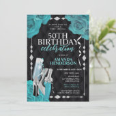 Frauen Aquamarin und Silbergeburt Einladung (Stehend Vorderseite)