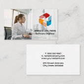 Frauen arbeiten am Computer Visitenkarte (Vorne/Hinten)