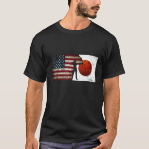 Frauen Archery USA Japan Flag Grunge erschüttert T T-Shirt