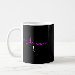 Frauen Aries Af Rosa Schrift _ Lustiger Zodiac Ari Kaffeetasse