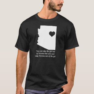 Frauen Arizona Girl Staat Karte Phönix Herzpreis T-Shirt