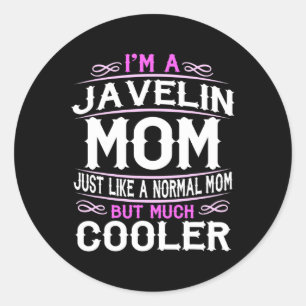 Frauen Athlete Javelin Mama Mommy Mütter Day Runder Aufkleber